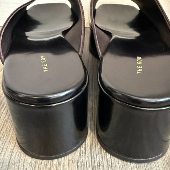 The Row Emi Flatform Slides Sleek Glossy Leather Beauty (Sz 6 / EU 36.5) - Picture 4 of 9